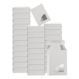 uxcell 32Pcs Soap Packaging Boxes 2.8x3.5x1.2 Inch Kraft Soap Box with Window Mini Soap Present Treat Gift Box for Bakery Candy Packaging Jewelry Display (Triangle, White)