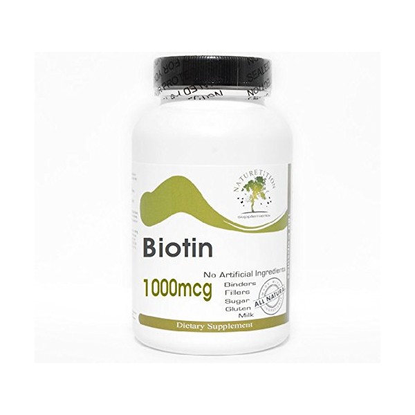 Naturetition Supplements Biotin 1000mcg ~ 100 Capsules - No Additives