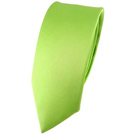 Slim TigerTie Satin Plain Colour Silk Tie in different colours – 100% Silk Tie – 6 cm Width - light green