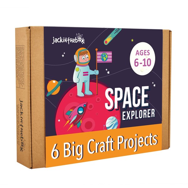 Space Science Craft Kit Gift 6-in-1 | Arts Crafts Space Toy for Kids Ages 6-8 | Gifts for Boys and Girls Aged 6,7,8,9,10 Year Olds | Solar System Toys for Kids