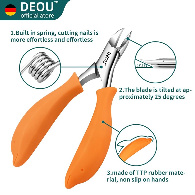 DEOU Thick Nail Manicure Heavy Duty Inlay Nail Clippers, Professional