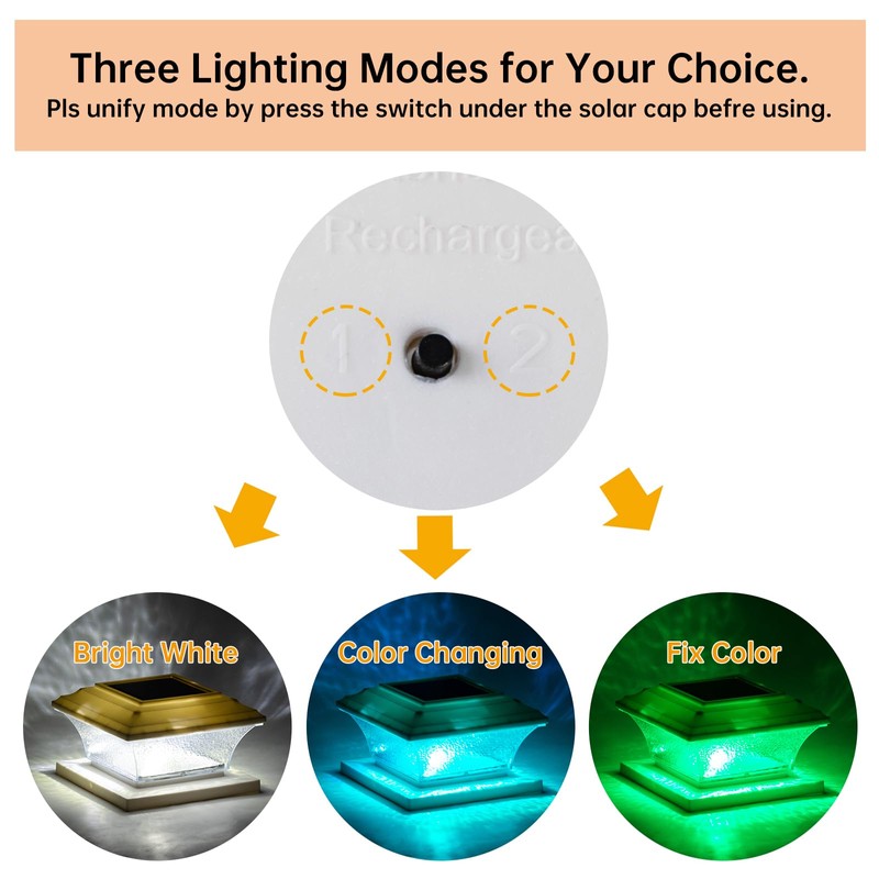 Solar Post Cap Lights Outdoor LED Lighting Deck Fence Cap