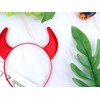 Dense Velvet Devil Horns Headband Red