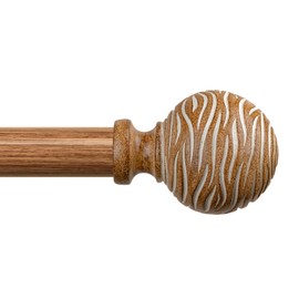 TKZTKZ Wood Curtain Rods for Windows 36 to 88:Imitation Wood Grain Coastal Heavy Duty Adjustable Curtain Rod,Farmhouse Boho Rustic Decorative Wooden Drapery Rods for Bedroom Living Room Kitchen,Brown