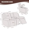 KinCam Loveseat Recliner Covers with Middle Console Slipcover, Recliner Sofa