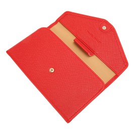 Passport Holder RFID Passport Cover Portable Soft PU Leather Passport Wallet for Travel Business Trip Bright Red