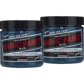 MANIC PANIC Classic Mermaid Semi Permanent Hair Color - Neon Ocean Blue Hair Dye for Women & Men That Lasts 4-6 Weeks - Vegan, Ammonia & Cruelty-Free - Create & Mix Custom Shades (4oz / 2pk)