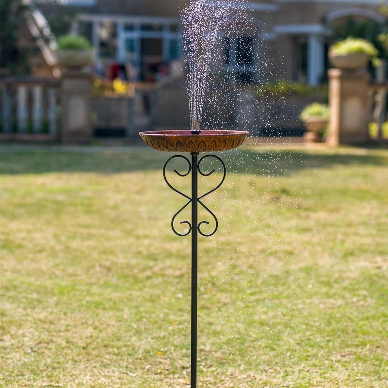Metal Bird Baths for Outdoors, 38" H Birdbath with 11.4