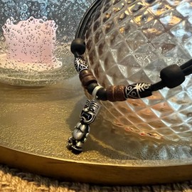 HANA LIMA Tiki Surfer Necklace New Zealand Leather Chain Surfer Necklace, Leather Wood, No Gemstone