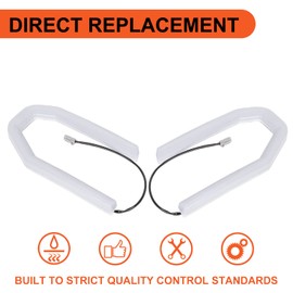 ECOTRIC LED Lights On Front Hood Bumper Grill Compatible with 2010-2018 Dodge Ram 2500 3500 4500 Big Horn Grille Front Lamps - Left & Right