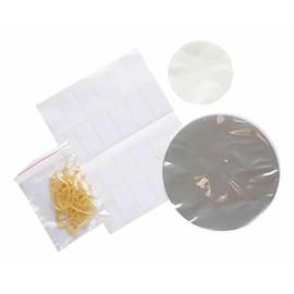 Tongmaster Jam Jar Cover Kit (2 Packs) - 24 heat sealing covers, waxed discs, rubber bands and blank labels for finishing 910g/2lb jam and preserve jars.