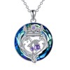 CRMAD Scottish Necklace Gifts for Women Sterling Silver Thistle Amethyst