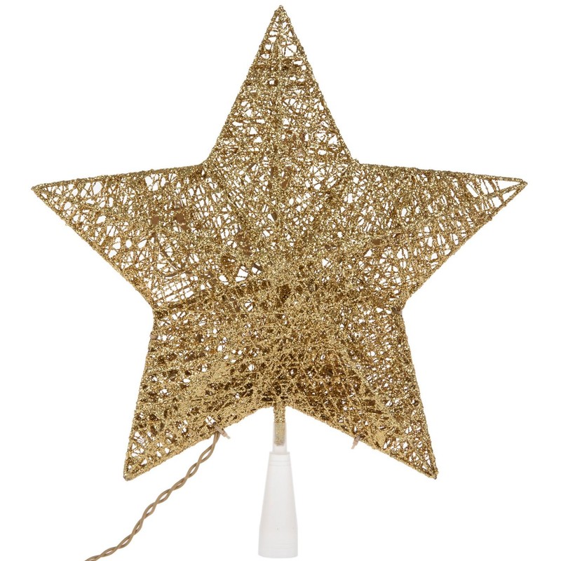 Hobby Lobby Light Up Gold Glitter Star Tree Topper
