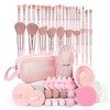 MAANGE 30-Piece Make Up Brush Set with Powder Puff &