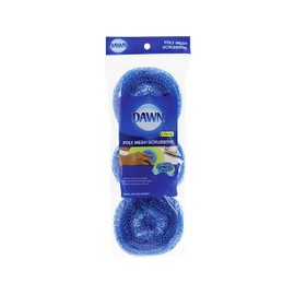 Dawn Non-Scratch Poly Mesh Round Scrubber Sponges, Blue (Pack of 3)