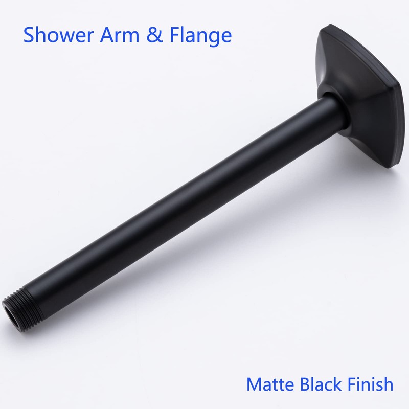 SWHYGER 8 Inch Ceiling Mount Shower Arm and Flange,Straight Arm