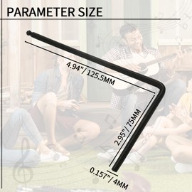 Hordion 4mm Truss Rod Wrench, Ball End Allen Wrench Guitar Truss Rod Adjustment Tool Extended Hex Key for Martin Acoustic Guitar, Black