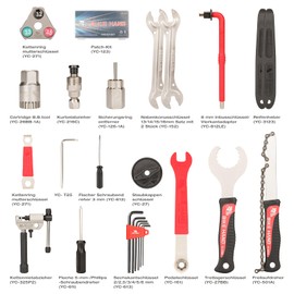 Bike Hand Bicycle Tool Kit Professional Repair Kit with Chain Tool Wrench and Accessories Black Red
