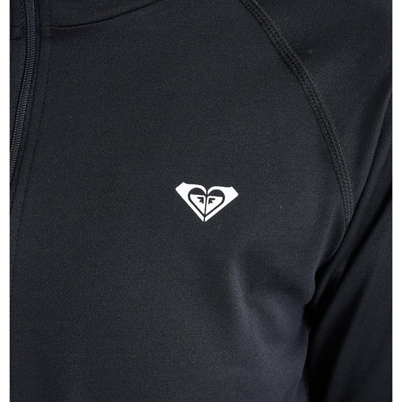 Roxy Historical Logo Hoody Women's Rash Guard, Black, L