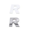 sourcing map Silver Metal R Letter Alphabet Sticker Emblem Badge