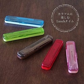 padou Cuisine Spoon & Case Set (Red), Fork Cutlery, Easy to Use, For Kids, Bento Lunch, Portable, Made in Japan, 5.2 inches (13.2 cm)