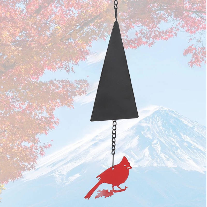 Wind Bell Hanging Decoration Iron Rust Proof Geometric Bird Bell