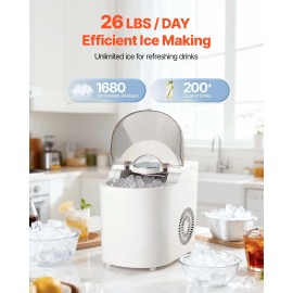 Portable Countertop Ice Maker 7-Cube Self-Cleaning Machine 26 Lbs/DAY 6-Min Ready Ice Kitchen Appliances with Ice ScoopDefault: Default