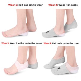 Dr.Pedi Invisible Height Increase Elevators Heels Cushion Insole - Heal Dry Cracked Heels & Protector, Arch & Men’s Size Support, White, 2 cm
