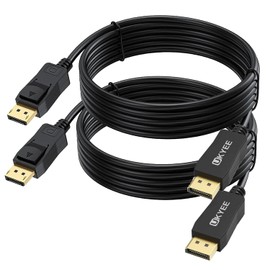 UKYEE Displayport to Displayport Cable 10 Feet 2-Pack, Gold-Plated Display Port Cable (4K@60Hz, 2K@144Hz) DP Cable Compatible with Computer, Desktop, Laptop, PC, Monitor, Projector - Black