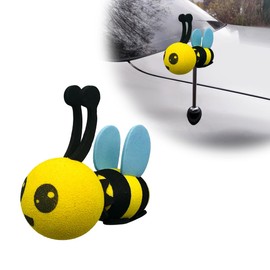 Wevdn Bee Car Antenna Toppers, Cute Bee Aerial Balls for Automotive Roof Decor, EVA Honey Bee Happy Face Antenna Hat, Easy to Find Car in The Parking Lot, Car Exterior Accessories (Unblink, Blue)