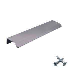 M4TEC Concealed Finger Pull Handles Metal Edge Design Modern Kitchen Door Handles Cabinet Pull Handles Drawer Pull Handles Bedroom Bathroom Furniture Handles Series VD3: 96mm BA 10 Pack Chrome