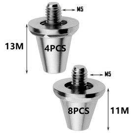 WAVATA Replacement studs for football shoes, 12 pieces football shoe replacement spikes, aluminium alloy football studs, conical replacement football studs, unisex tapered studs with screw wrench