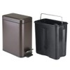 mDesign 1.3 Gallon Rectangular Slim Profile Steel Step Trash Can