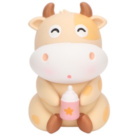 Kids Piggy Bank Cute Cartoon Cow Eco Friendly Hand Painted Rich Bright Colors Coin Bank for Bedroom Bedside Table