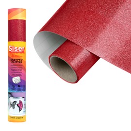 Siser EasyPSV Glitter - Vinile Adesivo Permanente Glitterato Brick red 150 x 30 cm, Per Personalizzare Oggetti e Superfici Rigide, Compatibile Con Plotter Da Taglio
