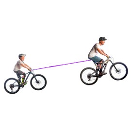 TowWhee - The Original Bike Bungee Tow Rope for Kids | MTB & Cycling Stretch Pull Strap for Riding Further with Your Child | Compatible with Any Bicycle (Kids Original Purple Connect Kit)