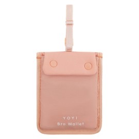 YOYI YOYI RFID Undercover Bra Wallet,Travel Pouch,Secret Pocket - Credit Cards & Money & Valuables with Adjustable,Elastic Strap Suitable for All Bra Sizes Pink -Large
