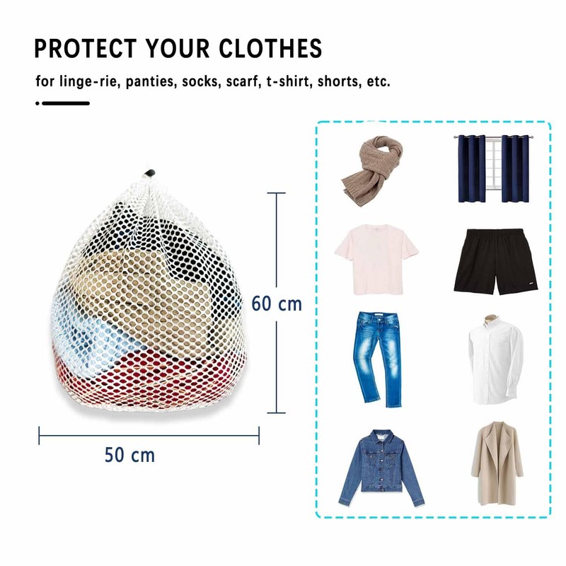 Net Laundry Bags 50 x 60 cm, 2 Pcs Mesh