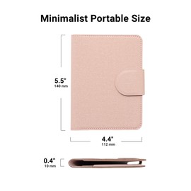 LHiDS Leatherette Passport Holder with RFID Protection, Premium PU Leather, Snap Button Closure, Travel Passport Wallet Cover for Passport, Boarding Passes, Business Cards, Cash (Rose Pink)