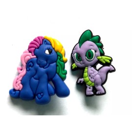 my lil pony LITTLE PONY character rubber kid brooch 2pk christmas stocking novelty gift #14E