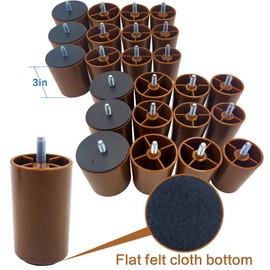 Dlfeue 12 Inch 6 Pcs Coffee Adjustable Bed Base Frame Support Legs Compatible with M8 M10 Threading Sofa Furniture Foot Replacement