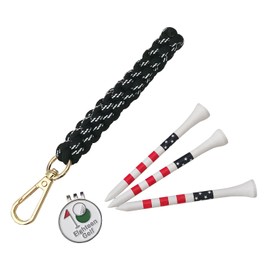 Eighteen Golf Tee Holder with Marker and Carabiner, Golf Tee Storage, Lost Prevention, Easy Removal, Lightweight, Competition Prize, Round Must Have, Golf Accessories