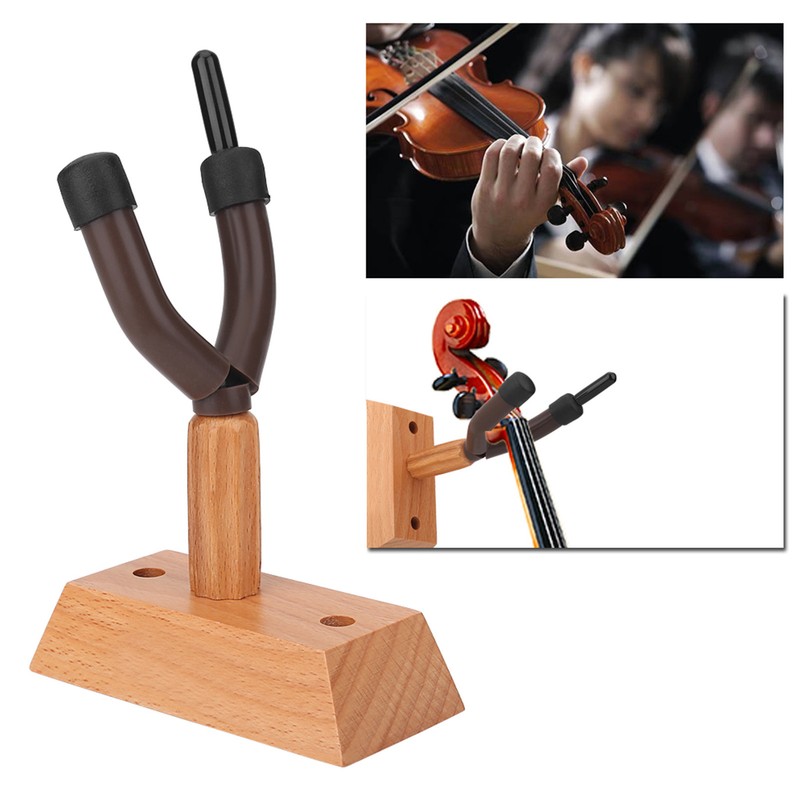 Flanger FH-003 Durable Wooden Base Violin Hanger Hook Wall Mount