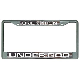 One Nation Under God Chrome License Plate Frame