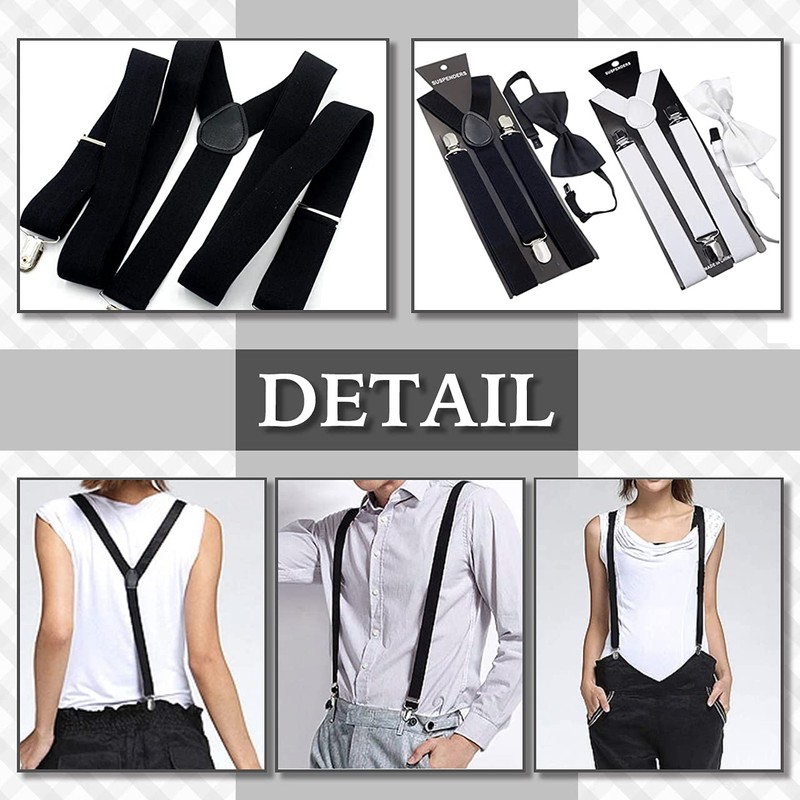 CHROME CRANE BLT042 Men's Suspenders Rubber Belt, Simple, Stylish, Necktie,