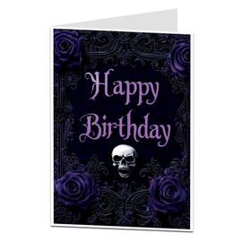 LimaLima Goth Birthday Card Spooky Skull Gothic Design For Women & Men