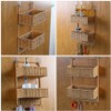 Angoily Woven Wall Mount 2-Tier Storage Sorter Basket with 5