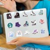 62Pcs Ice Skating Stickers Pack, Cartoon Cute Vinyl Waterproof Decals