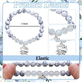 Equsion 24 Pieces Cheer Bracelet Cheerleading Gifts Cheerleading Bracelet for Cheerleader Cheer Charm Jewelry for Team