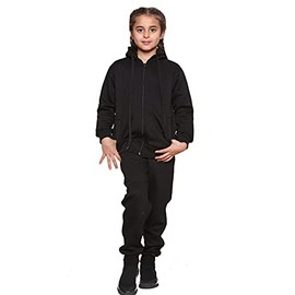 Kids Tracksuits Boys Tracksuit, Hoodies Plain Army Commando Print Tracksuit Hoodie with Jogger Sweatpants Sports Activewear Set Girls Boys Children Age 5-13 Years (Black Zipper, 4-5 Years)